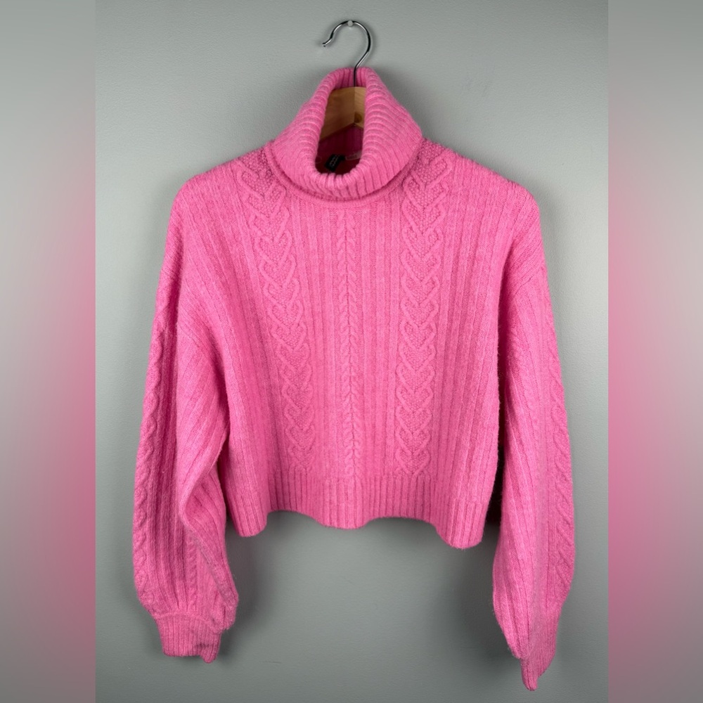 H&M Vibrant Pink Turtleneck Sweater
